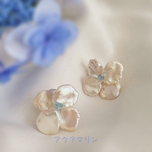 2way Hydrangea  wedding ピアス　イヤリング