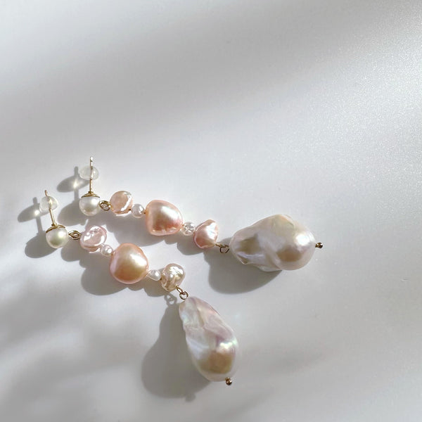 oyster baroque  pearl nuance ピアス　イヤリング　pink