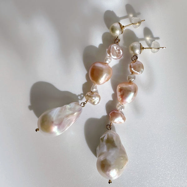 oyster baroque  pearl nuance ピアス　イヤリング　pink