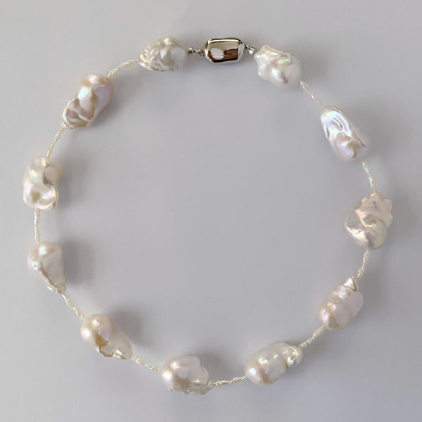 baroque pearl oyster station necklace