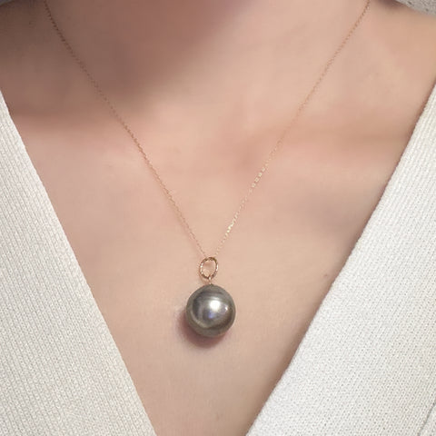 一点もの　gray tahiti   pearl pendant top ネックレス