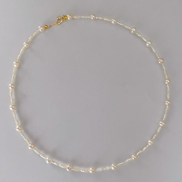 pearl station necklace 5mm