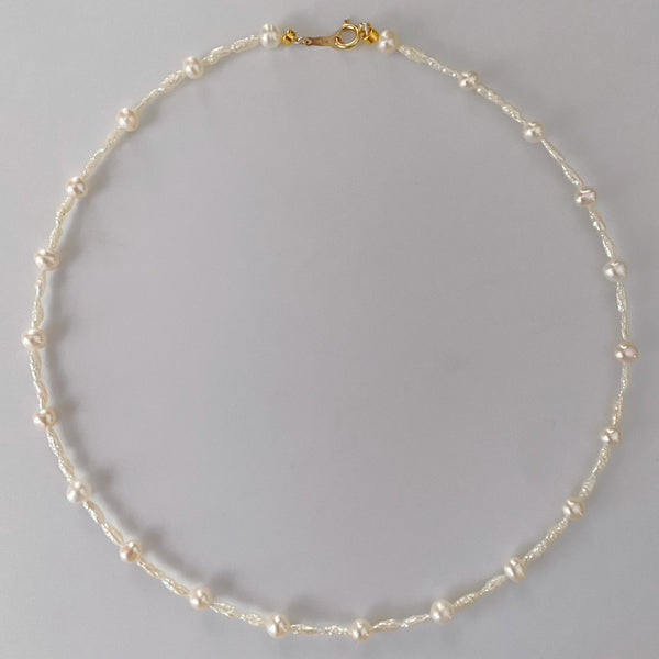 pearl station necklace 5mm