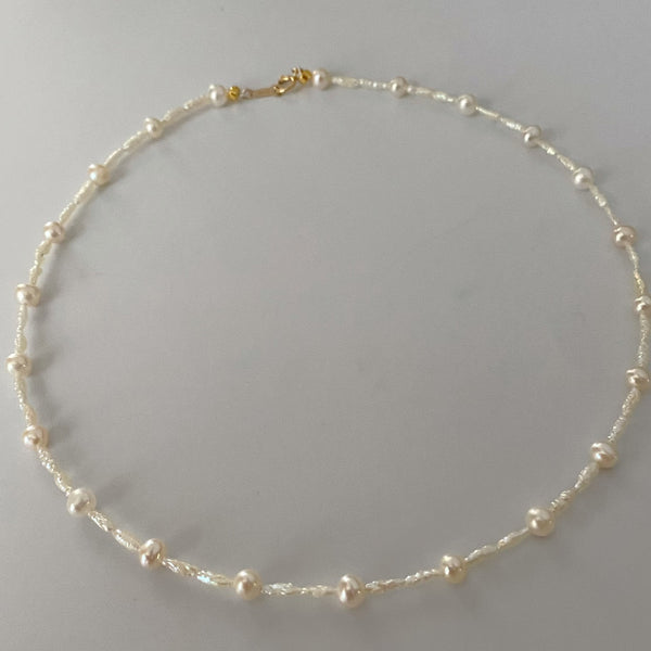 pearl station necklace 5mm