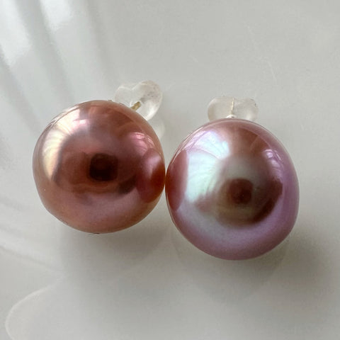 一点もの　pink purple  pearl ピアス　イヤリング