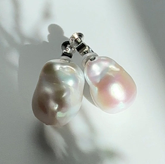 oyster baroque  crystal nudeピアス　イヤリング - hikari pearl.