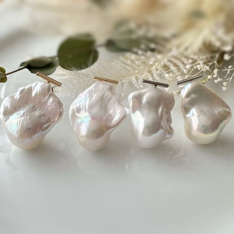 baroque  pearl baguette oyster wedding ピアス　イヤリング