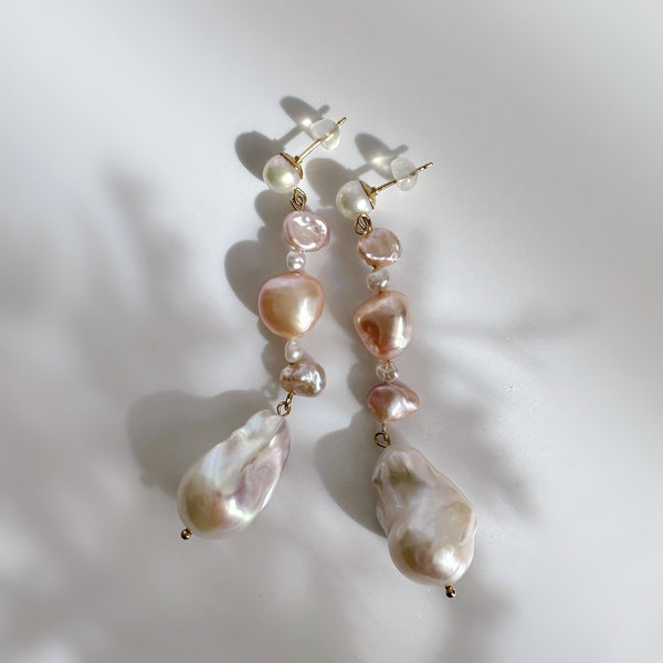 oyster baroque  pearl nuance ピアス　イヤリング　pink