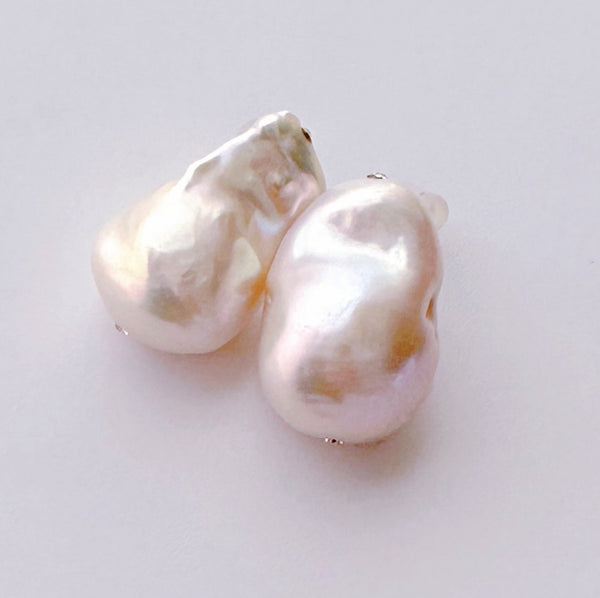 oyster baroque  crystal nudeピアス　イヤリング - hikari pearl.