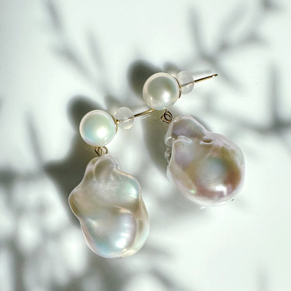 dot oyster baroque  pearl  ピアス　イヤリング