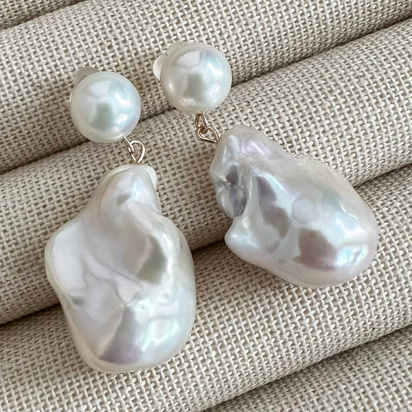 dot oyster baroque  pearl  ピアス　イヤリング