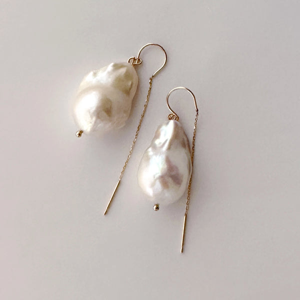 k10 oyster baroque  pearl wedding hook ピアス