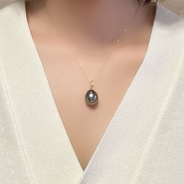 一点もの　Tahiti  pearl  green 12.4mm pendanttop necklace