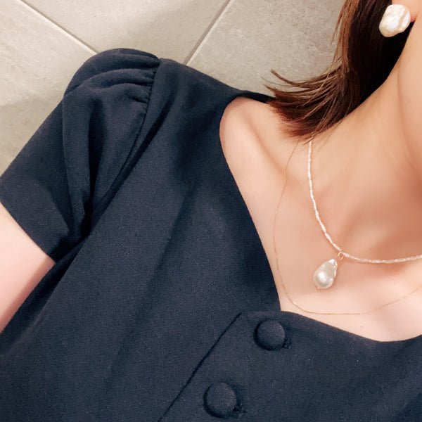 keshi pearl oyster baroque necklace ネックレス