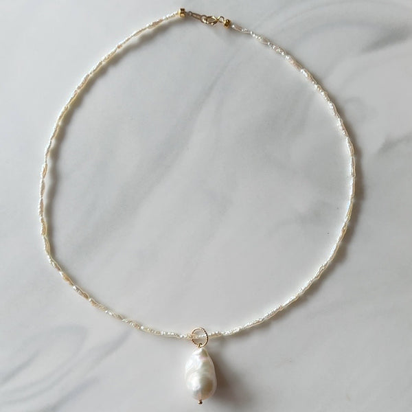 keshi pearl oyster baroque necklace ネックレス