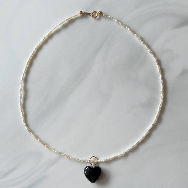 onyx coeur  keshi pearl  necklace ネックレス