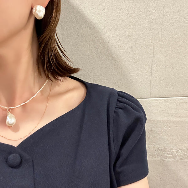 keshi pearl oyster baroque necklace ネックレス