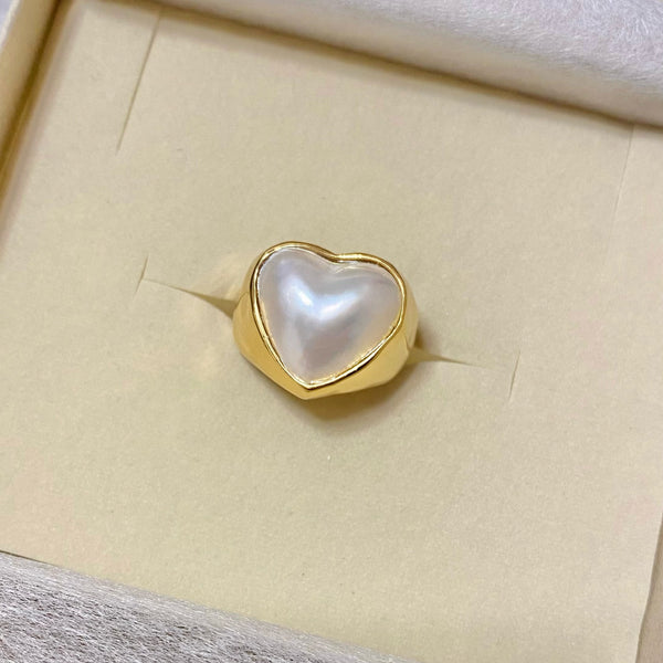 coeur motif  pearl ring - hikari pearl.