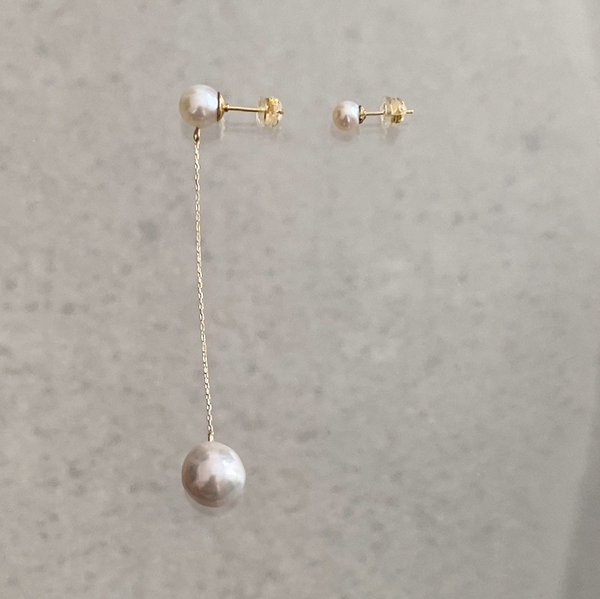 Fresh water  pearl asymmetry イヤーカフ　ピアス　イヤリング - hikari pearl.