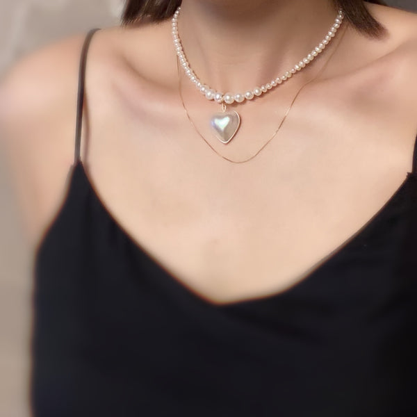 cœur motif  pearl chainネックレス - hikari pearl.