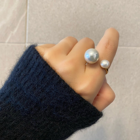 一点もの Baroque  double   pearl リング - hikari pearl.