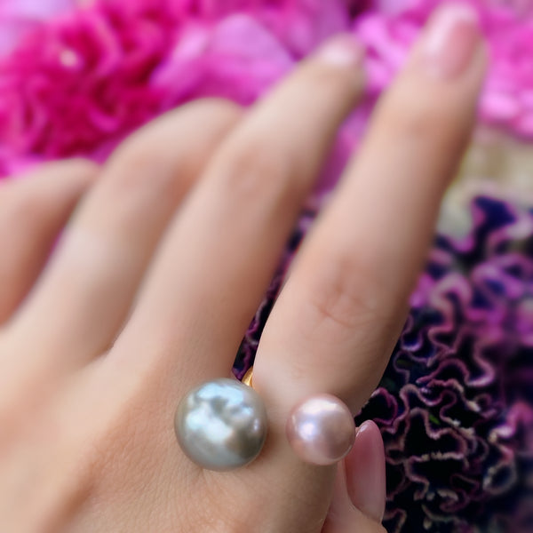 一点ものtahiti pink  pearl ring No.16 - hikari pearl.