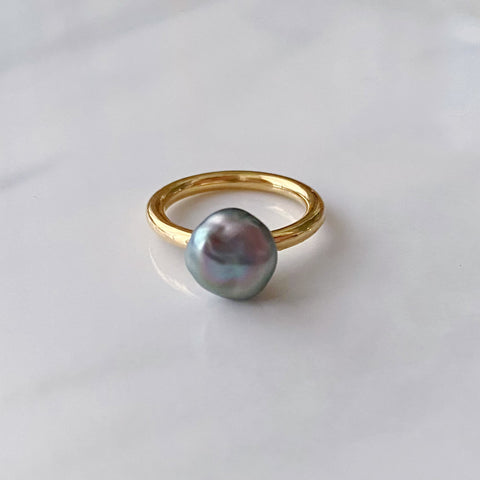 tahiti keshi pearl ring セミオーダー - hikari pearl.