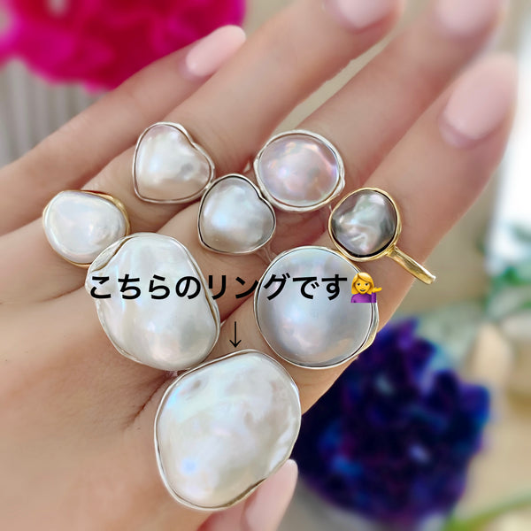 一点もの　oyster baroque ring No.1 - hikari pearl.