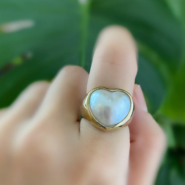 coeur motif  pearl ring - hikari pearl.