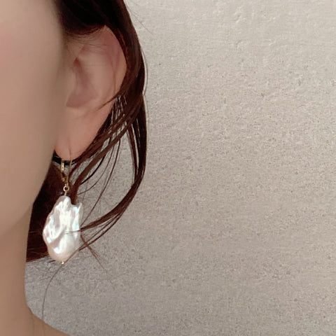 14kgf special baroque  fresh water french hook ピアス イヤリング - hikari pearl.