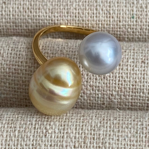 一点もの　South Sea pearl  double  pearl ring  リング - hikari pearl.