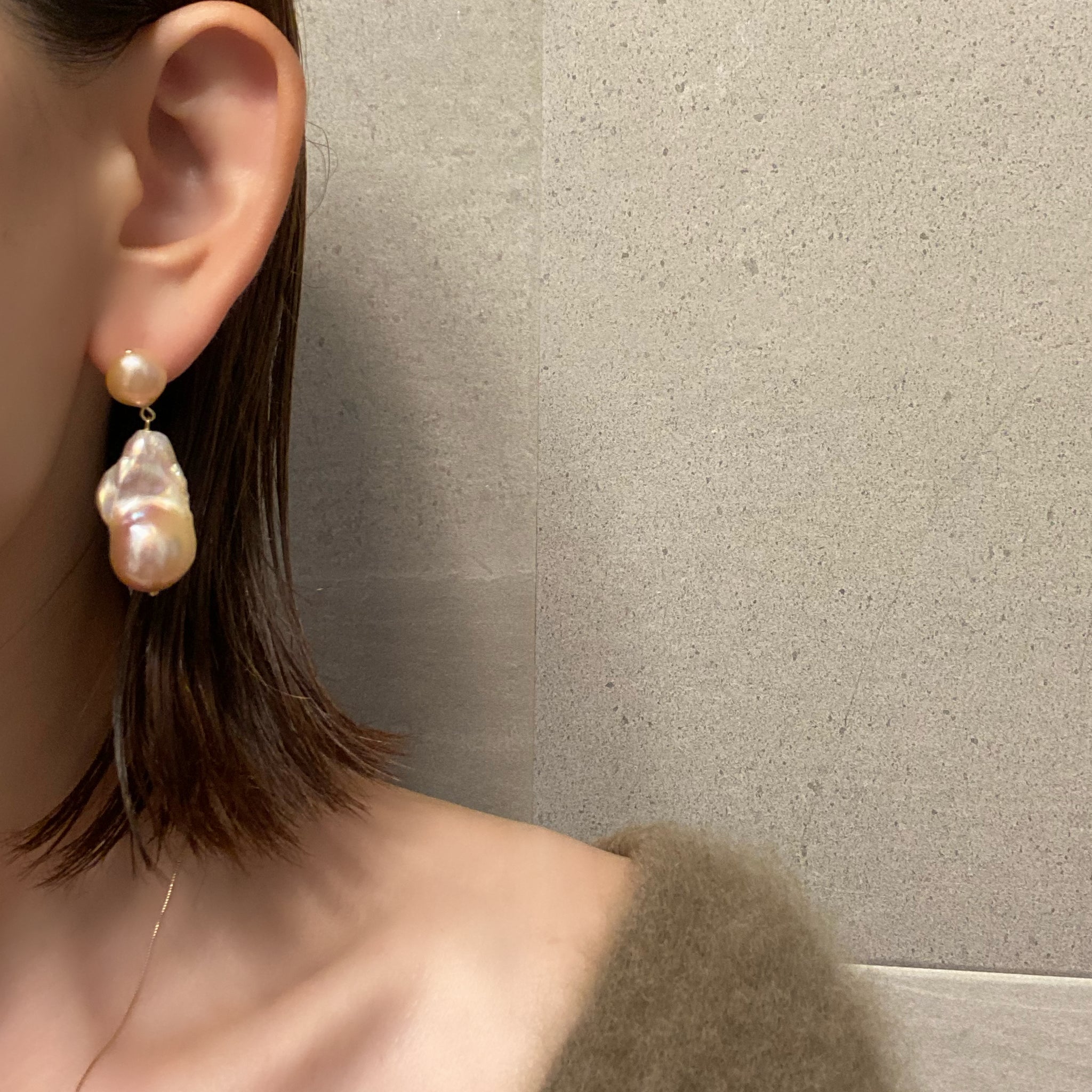 natural oyster baroque wedding ピアス　イヤリング - hikari pearl.