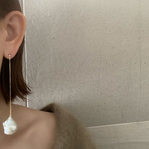 special oyster baroque  pearl long ピアス　イヤリング - hikari pearl.