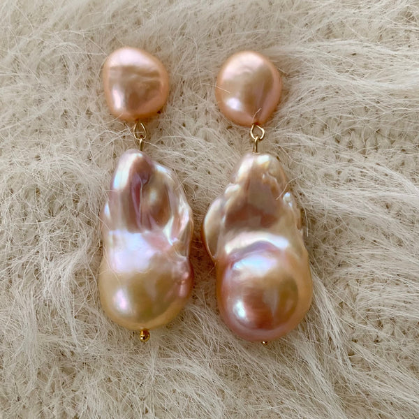 natural oyster baroque wedding ピアス　イヤリング - hikari pearl.