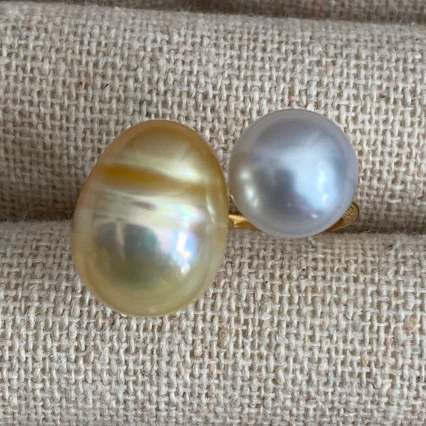 一点もの　South Sea pearl  double  pearl ring  リング - hikari pearl.