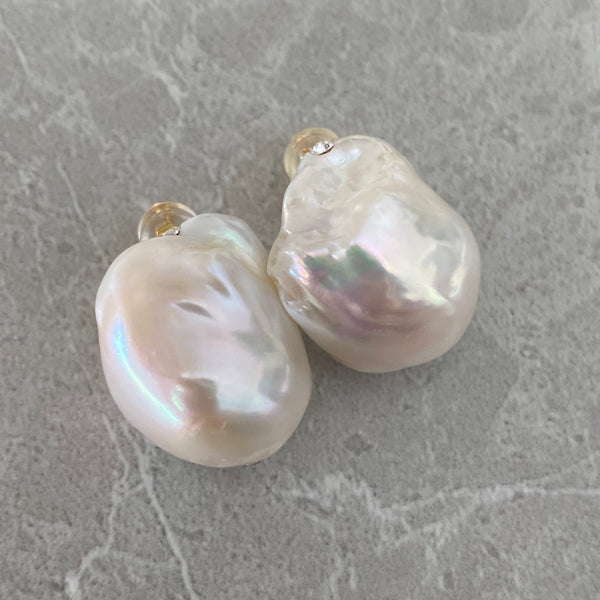 oyster baroque  crystal nudeピアス　イヤリング - hikari pearl.