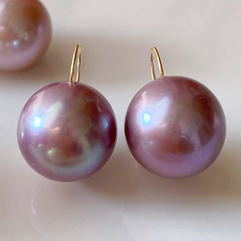 一点もの　k18 purple pearl  ピアス