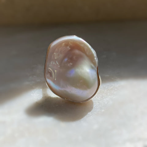 一点もの　oyster baroque ring No.1 - hikari pearl.