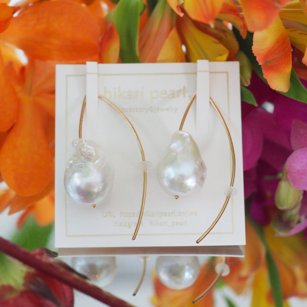 バロックパール イヤリング 大粒 hikari Pearl Blanc バロックパール イヤリング 大粒 hikari Pearl Blanc