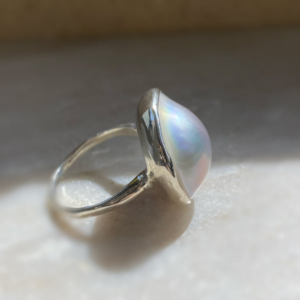 一点もの　mabe pearl  17mm  ring No.5 - hikari pearl.