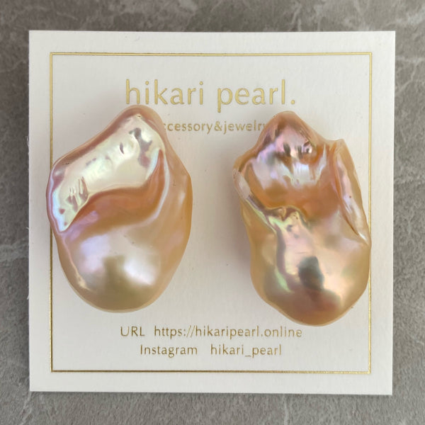 一点もの　natural color Special Baroque  pearl ピアス　 - hikari pearl.