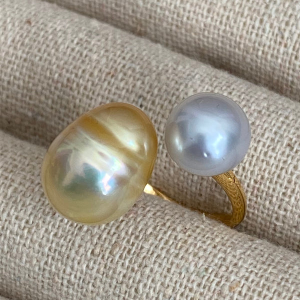 一点もの　South Sea pearl  double  pearl ring  リング - hikari pearl.