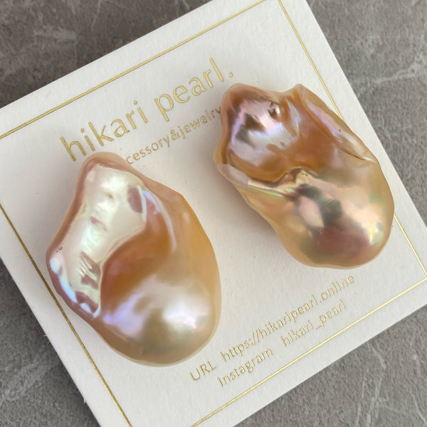 一点もの　natural color Special Baroque  pearl ピアス　 - hikari pearl.